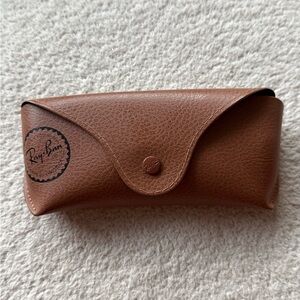 Ray-Ban Tan Leather Sunglasses Case